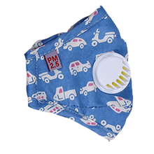 Load image into Gallery viewer, Blue Cars and Motorcycle Cotton Face Masks - JollyCaps