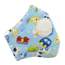 Load image into Gallery viewer, Light Blue Cars Cotton Face Mask - JollyCaps