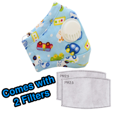 Load image into Gallery viewer, Light Blue Cars Cotton Face Mask - JollyCaps