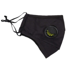 Load image into Gallery viewer, Adults Black Face Mask with Breathing Valve - JollyCaps