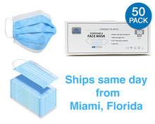 Load image into Gallery viewer, 3-Ply Blue Disposable Face Masks 50pcs - JollyCaps