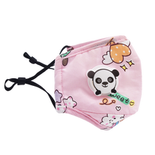 Load image into Gallery viewer, Pink Heart and Panda Cotton Face Masks - JollyCaps
